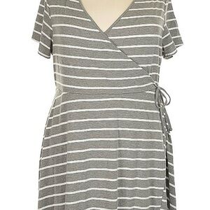 Torrid Gray and White Striped Top